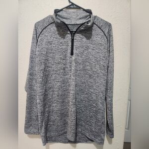 Womens Gray Quarter-Zip Sweater